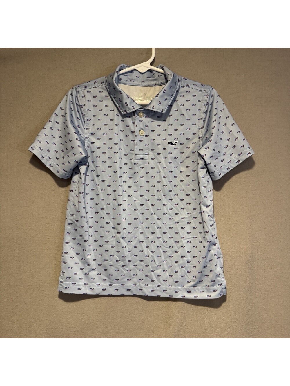 Vineyard Vines Performance Polo Boys Size 4 All Over Logo